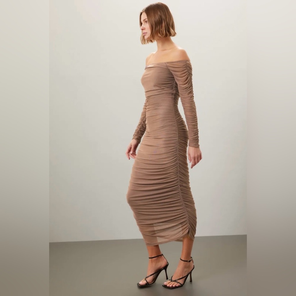 CAROLINE CONSTAS Tara Dress Brown Medium